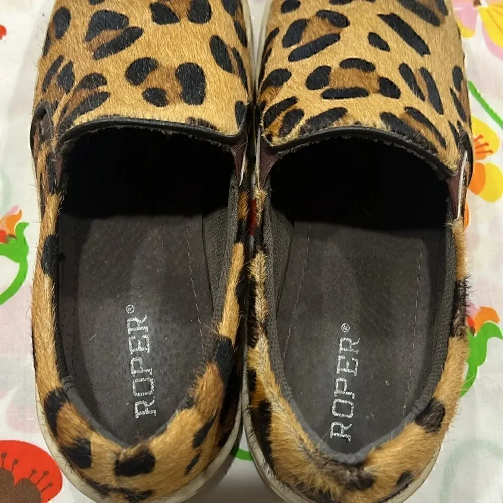 Roper Cheetah Leopard Print Hair On Slides - 9